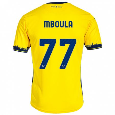 Kandiny Muži Jordi Mboula #77 Žltá Dresy Idegenbeli Csapatmez 2023/24 Triĭká