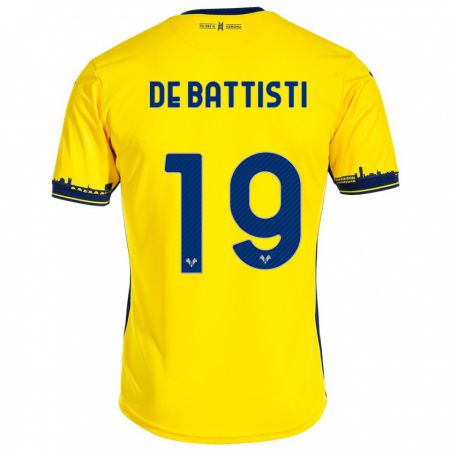 Kandiny Muži Davide De Battisti #19 Žltá Dresy Idegenbeli Csapatmez 2023/24 Triĭká