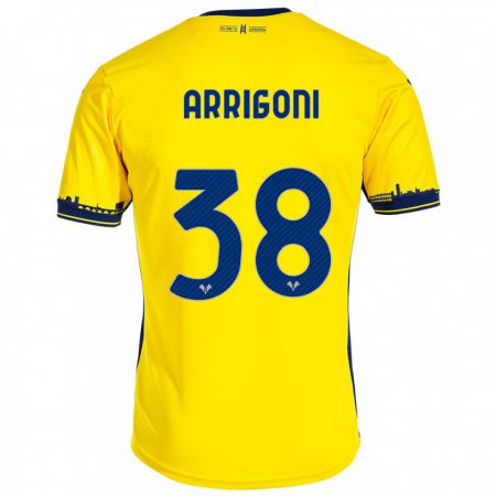 Kandiny Muži Arrigoni #38 Žltá Dresy Idegenbeli Csapatmez 2023/24 Triĭká