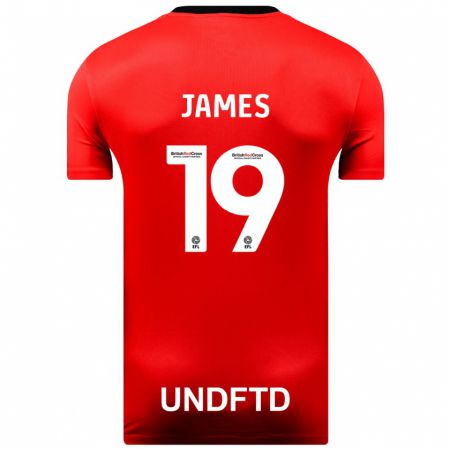 Kandiny Muži Jordan James #19 Červená Dresy Idegenbeli Csapatmez 2023/24 Triĭká