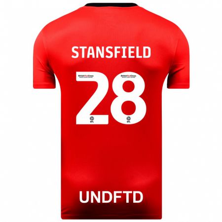 Kandiny Muži Jay Stansfield #28 Červená Dresy Idegenbeli Csapatmez 2023/24 Triĭká