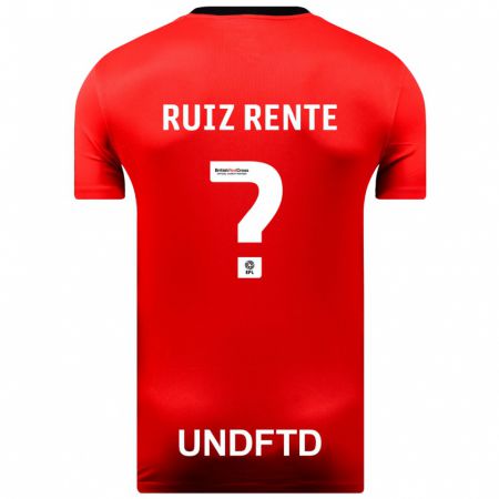 Kandiny Muži Álvaro Ruiz Rente #0 Červená Dresy Idegenbeli Csapatmez 2023/24 Triĭká
