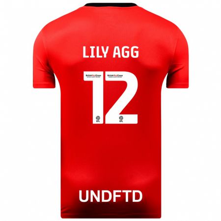 Kandiny Muži Lily Agg #12 Červená Dresy Idegenbeli Csapatmez 2023/24 Triĭká