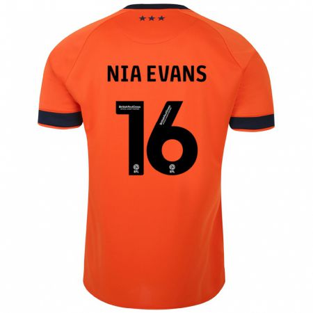 Kandiny Muži Nia Evans #16 Oranžová Dresy Idegenbeli Csapatmez 2023/24 Triĭká