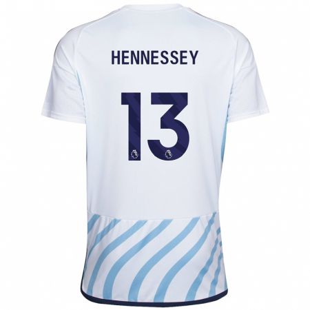 Kandiny Muži Wayne Hennessey #13 Biela Modrá Dresy Idegenbeli Csapatmez 2023/24 Triĭká