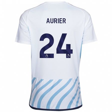 Kandiny Muži Serge Aurier #24 Biela Modrá Dresy Idegenbeli Csapatmez 2023/24 Triĭká