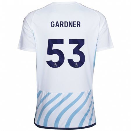 Kandiny Muži Joe Gardner #53 Biela Modrá Dresy Idegenbeli Csapatmez 2023/24 Triĭká