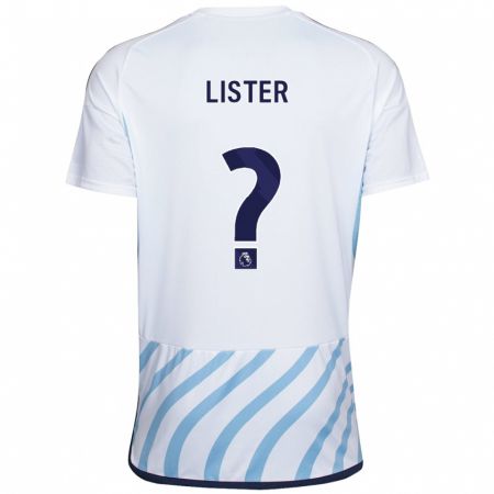 Kandiny Muži Henry Lister #0 Biela Modrá Dresy Idegenbeli Csapatmez 2023/24 Triĭká