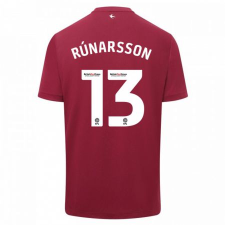 Kandiny Muži Rúnar Alex Rúnarsson #13 Červená Dresy Idegenbeli Csapatmez 2023/24 Triĭká