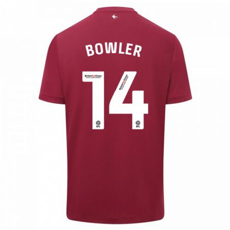 Kandiny Muži Josh Bowler #14 Červená Dresy Idegenbeli Csapatmez 2023/24 Triĭká