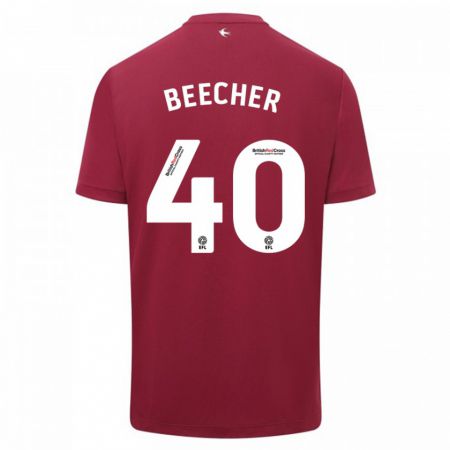 Kandiny Muži Josh Beecher #40 Červená Dresy Idegenbeli Csapatmez 2023/24 Triĭká