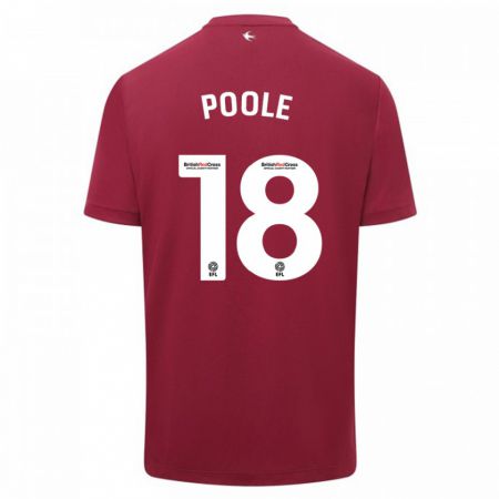 Kandiny Muži Phoebie Poole #18 Červená Dresy Idegenbeli Csapatmez 2023/24 Triĭká