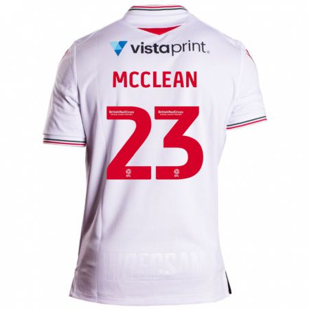 Kandiny Muži James Mcclean #23 Biely Dresy Idegenbeli Csapatmez 2023/24 Triĭká