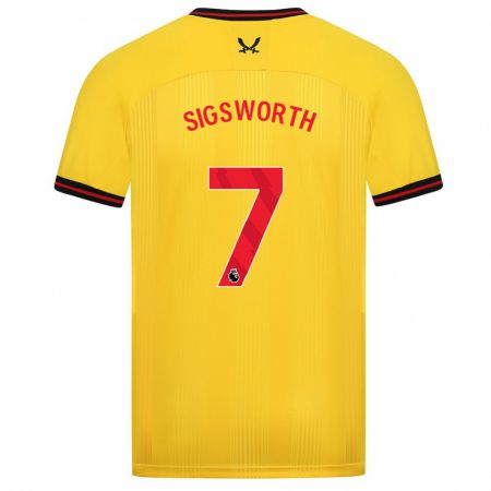 Kandiny Muži Jess Sigsworth #7 Žltá Dresy Idegenbeli Csapatmez 2023/24 Triĭká