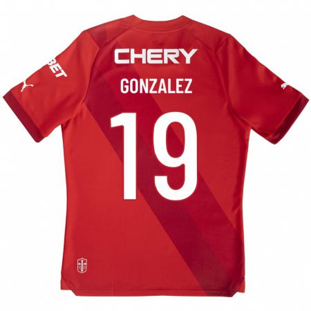 Kandiny Muži Bryan González #19 Červená Dresy Idegenbeli Csapatmez 2023/24 Triĭká