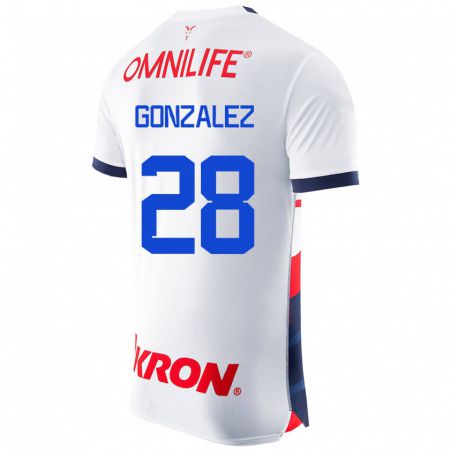 Kandiny Muži Fernando González #28 Biely Dresy Idegenbeli Csapatmez 2023/24 Triĭká