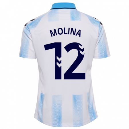 Kandiny Ženy Manu Molina #12 Biela Modrá Dresy Hazai Csapatmez 2023/24 Triĭká