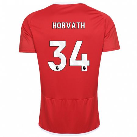 Kandiny Ženy Ethan Horvath #34 Červená Dresy Hazai Csapatmez 2023/24 Triĭká