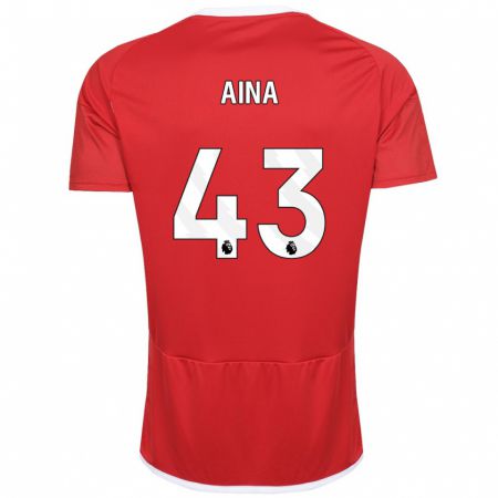 Kandiny Ženy Ola Aina #43 Červená Dresy Hazai Csapatmez 2023/24 Triĭká