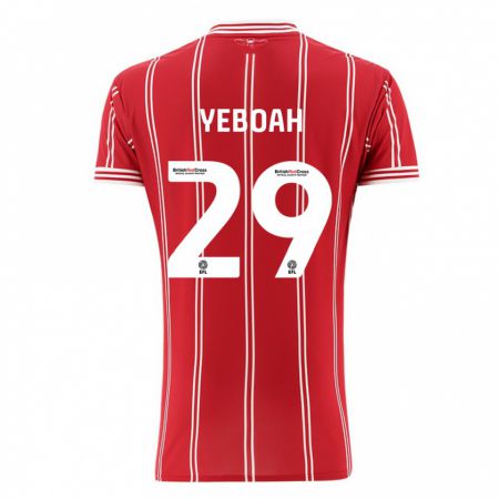Kandiny Ženy Ephraim Yeboah #29 Červená Dresy Hazai Csapatmez 2023/24 Triĭká