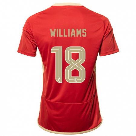 Kandiny Ženy Rhys Williams #18 Červená Dresy Hazai Csapatmez 2023/24 Triĭká