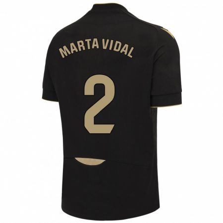 Kandiny Ženy Marta Vidal Vela #2 Čierna Dresy Idegenbeli Csapatmez 2023/24 Triĭká