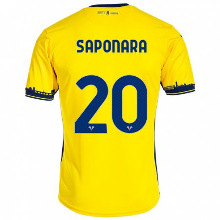 Kandiny Ženy Riccardo Saponara #20 Žltá Dresy Idegenbeli Csapatmez 2023/24 Triĭká