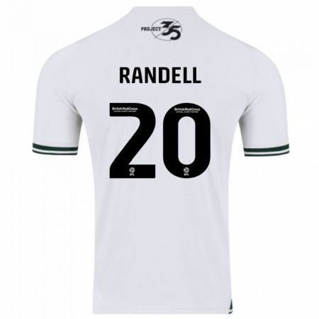 Kandiny Ženy Adam Randell #20 Biely Dresy Idegenbeli Csapatmez 2023/24 Triĭká
