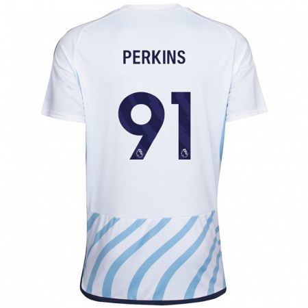 Kandiny Ženy Jack Perkins #91 Biela Modrá Dresy Idegenbeli Csapatmez 2023/24 Triĭká
