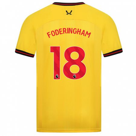 Kandiny Ženy Wes Foderingham #18 Žltá Dresy Idegenbeli Csapatmez 2023/24 Triĭká