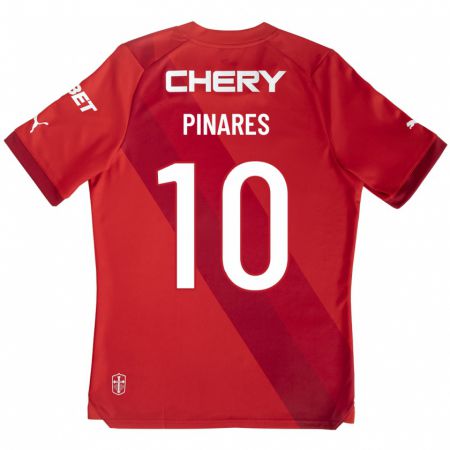 Kandiny Ženy César Pinares #10 Červená Dresy Idegenbeli Csapatmez 2023/24 Triĭká