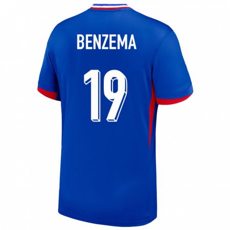 Kandiny Deti Francúzsko Karim Benzema #19 Modrá Dresy Hazai Csapatmez 24-26 Triĭká