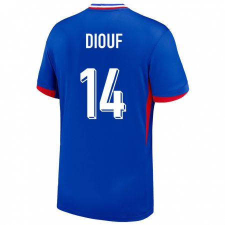 Kandiny Deti Francúzsko Andy Diouf #14 Modrá Dresy Hazai Csapatmez 24-26 Triĭká