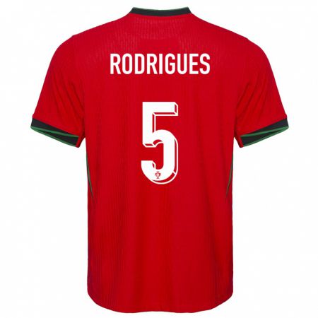 Kandiny Deti Portugalsko Rafael Rodrigues #5 Červená Dresy Hazai Csapatmez 24-26 Triĭká