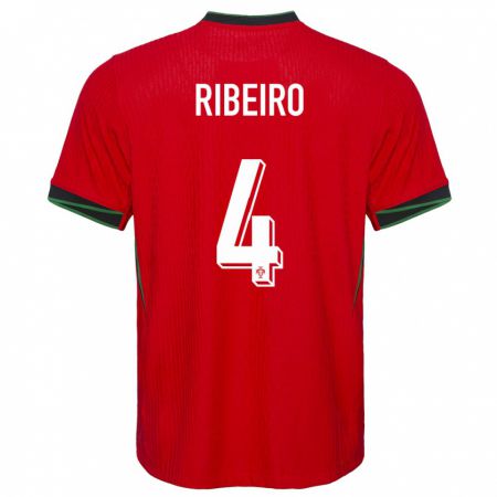 Kandiny Deti Portugalsko Ricardo Ribeiro #4 Červená Dresy Hazai Csapatmez 24-26 Triĭká