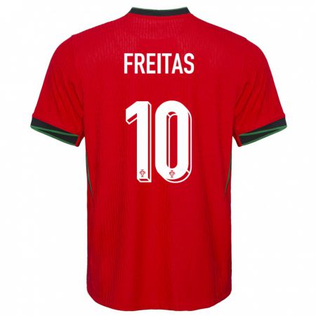 Kandiny Deti Portugalsko Tiago Freitas #10 Červená Dresy Hazai Csapatmez 24-26 Triĭká