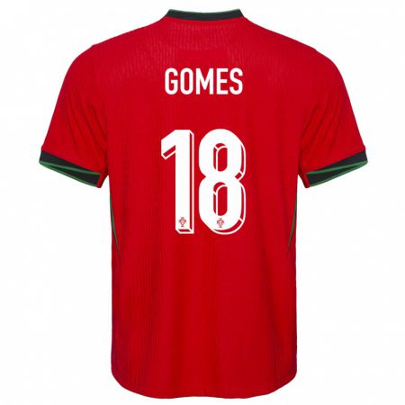 Kandiny Deti Portugalsko Andre Gomes #18 Červená Dresy Hazai Csapatmez 24-26 Triĭká