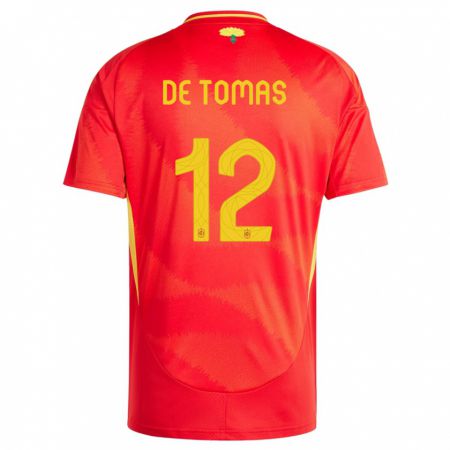 Kandiny Deti Španielsko Raul De Tomas #12 Červená Dresy Hazai Csapatmez 24-26 Triĭká