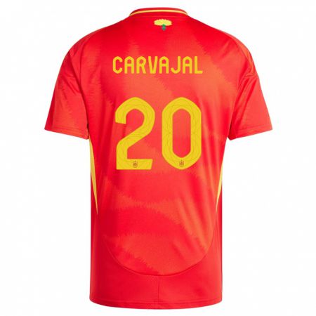 Kandiny Deti Španielsko Daniel Carvajal #20 Červená Dresy Hazai Csapatmez 24-26 Triĭká