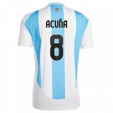 Kandiny Deti Argentína Marcos Acuna #8 Biela Modrá Dresy Hazai Csapatmez 24-26 Triĭká