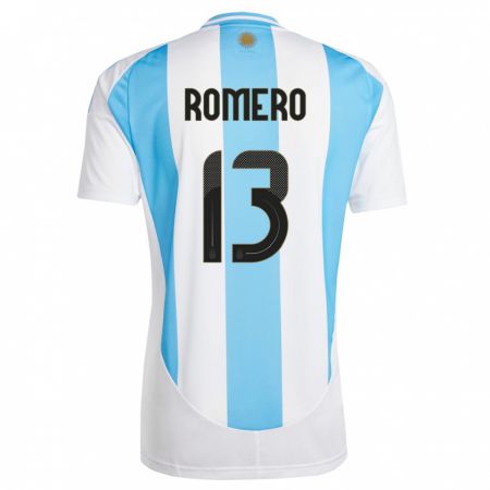 Kandiny Deti Argentína Cristian Romero #13 Biela Modrá Dresy Hazai Csapatmez 24-26 Triĭká