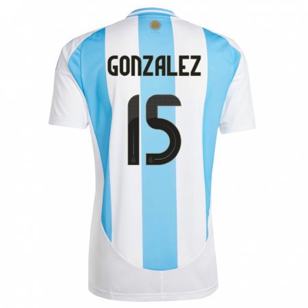 Kandiny Deti Argentína Nicolas Gonzalez #15 Biela Modrá Dresy Hazai Csapatmez 24-26 Triĭká
