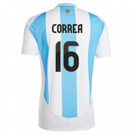 Kandiny Deti Argentína Angel Correa #16 Biela Modrá Dresy Hazai Csapatmez 24-26 Triĭká