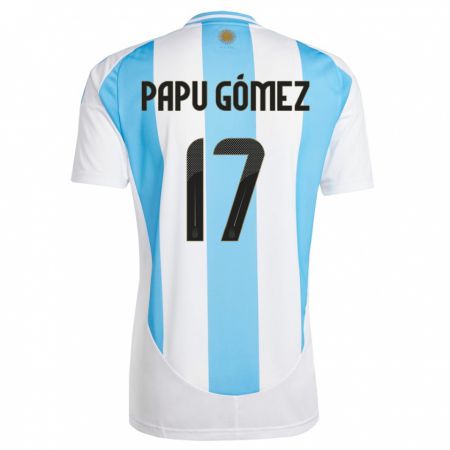 Kandiny Deti Argentína Papu Gomez #17 Biela Modrá Dresy Hazai Csapatmez 24-26 Triĭká