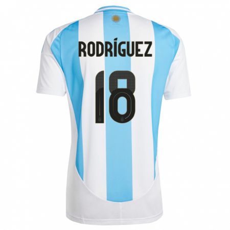 Kandiny Deti Argentína Guido Rodriguez #18 Biela Modrá Dresy Hazai Csapatmez 24-26 Triĭká