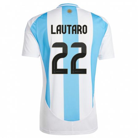 Kandiny Deti Argentína Lautaro Martinez #22 Biela Modrá Dresy Hazai Csapatmez 24-26 Triĭká