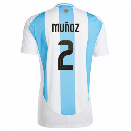 Kandiny Deti Argentína Luana Munoz #2 Biela Modrá Dresy Hazai Csapatmez 24-26 Triĭká