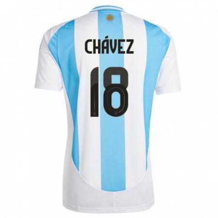 Kandiny Deti Argentína Gabriela Chavez #18 Biela Modrá Dresy Hazai Csapatmez 24-26 Triĭká