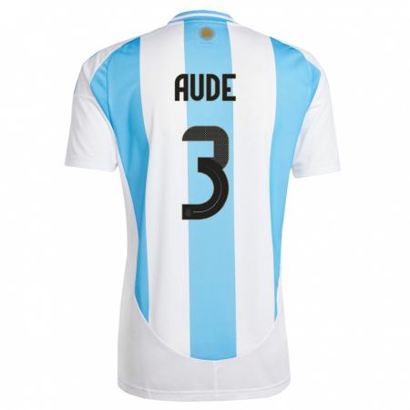 Kandiny Deti Argentína Julian Aude #3 Biela Modrá Dresy Hazai Csapatmez 24-26 Triĭká