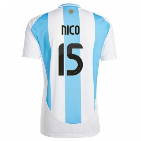 Kandiny Deti Argentína Nico  #15 Biela Modrá Dresy Hazai Csapatmez 24-26 Triĭká